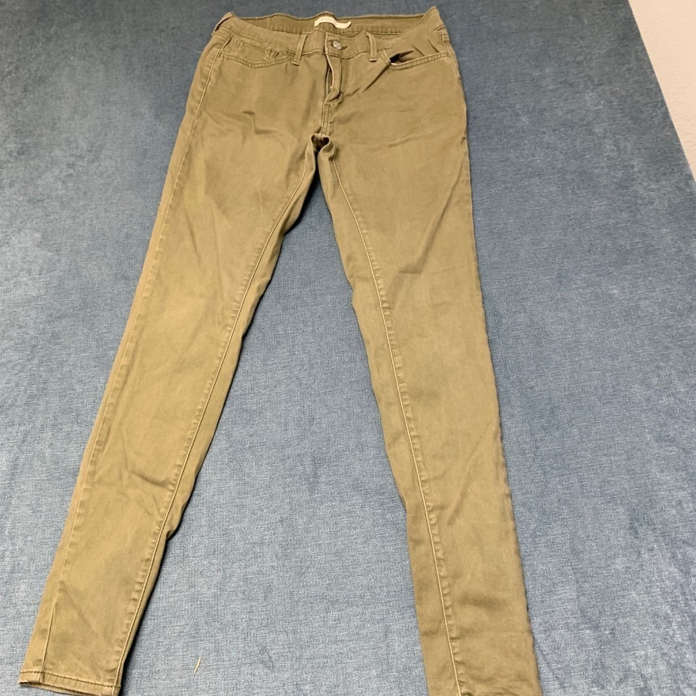 Levi's 710 Super Skinny Jeans Womens 29 Khaki Denim Zip Fly Pockets Outdoor